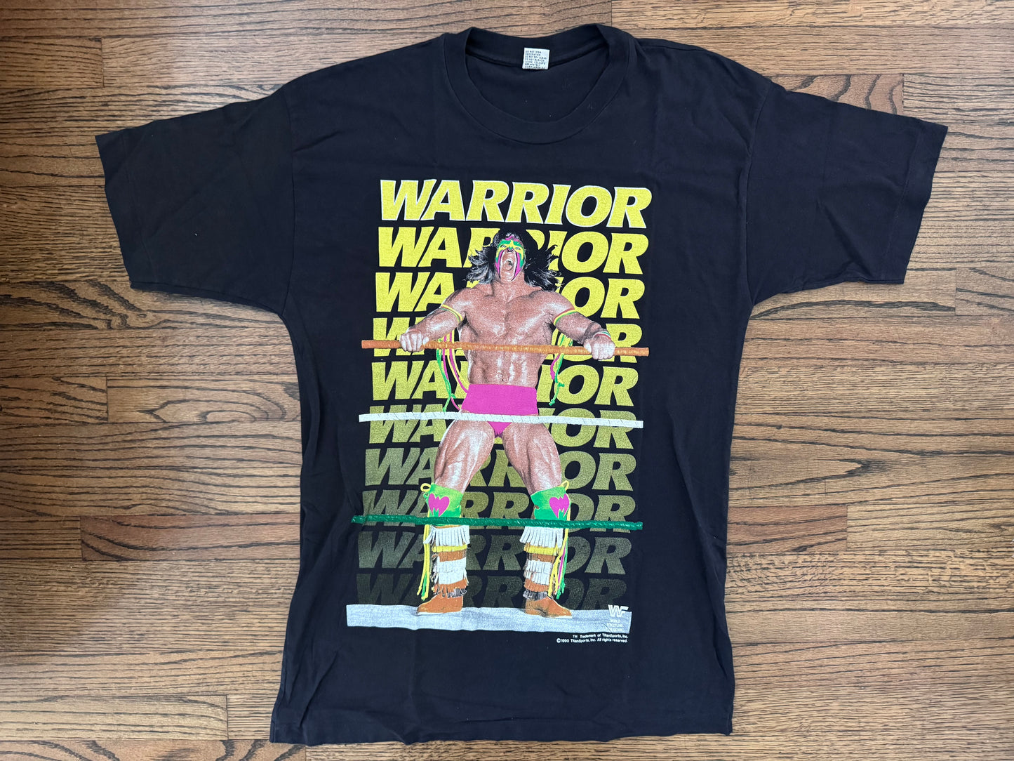 1991 WWF Ultimate Warrior two sided tour shirt