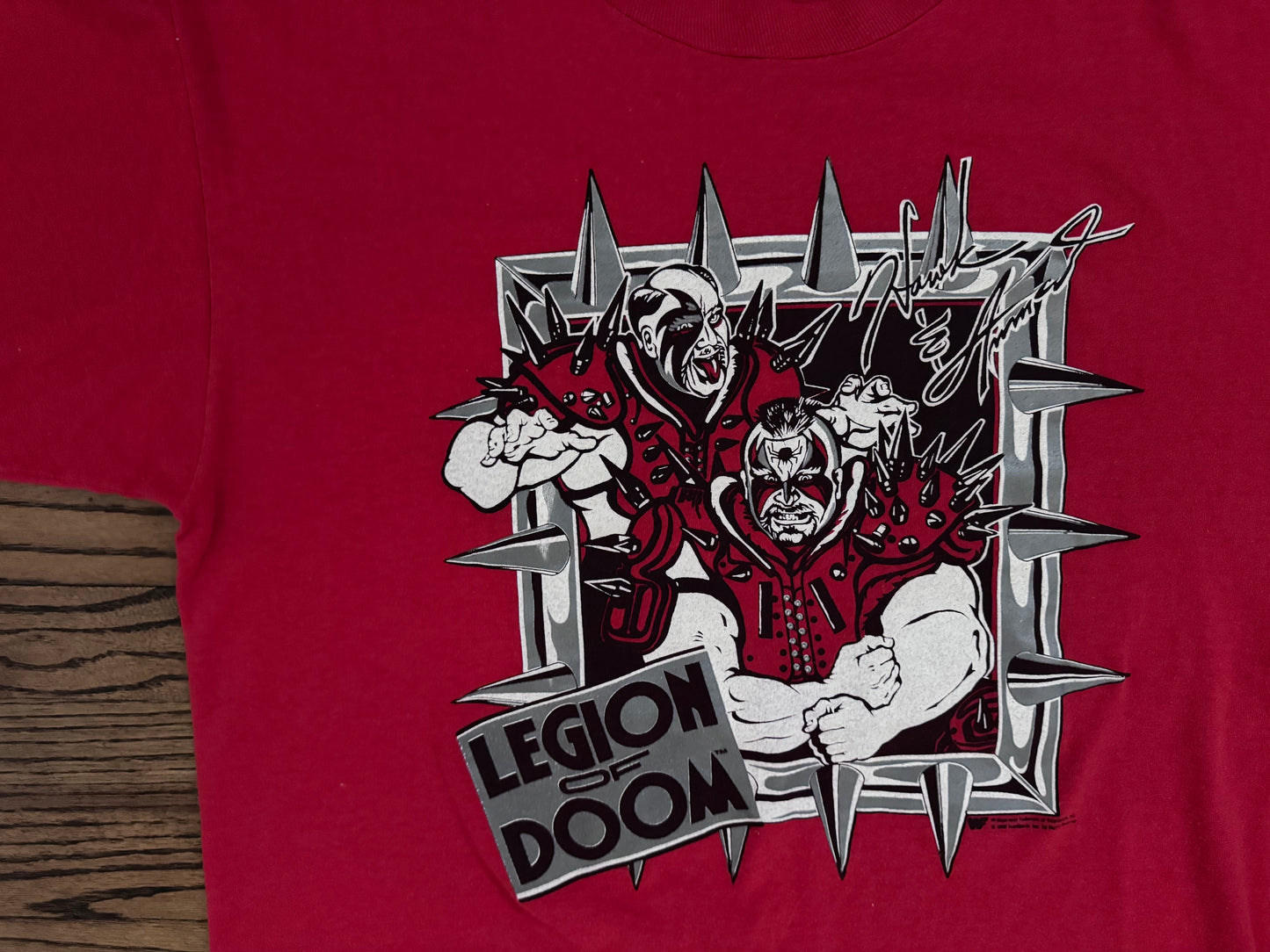 1990 WWF Legion of Doom shirt featuring Hawk and Animal