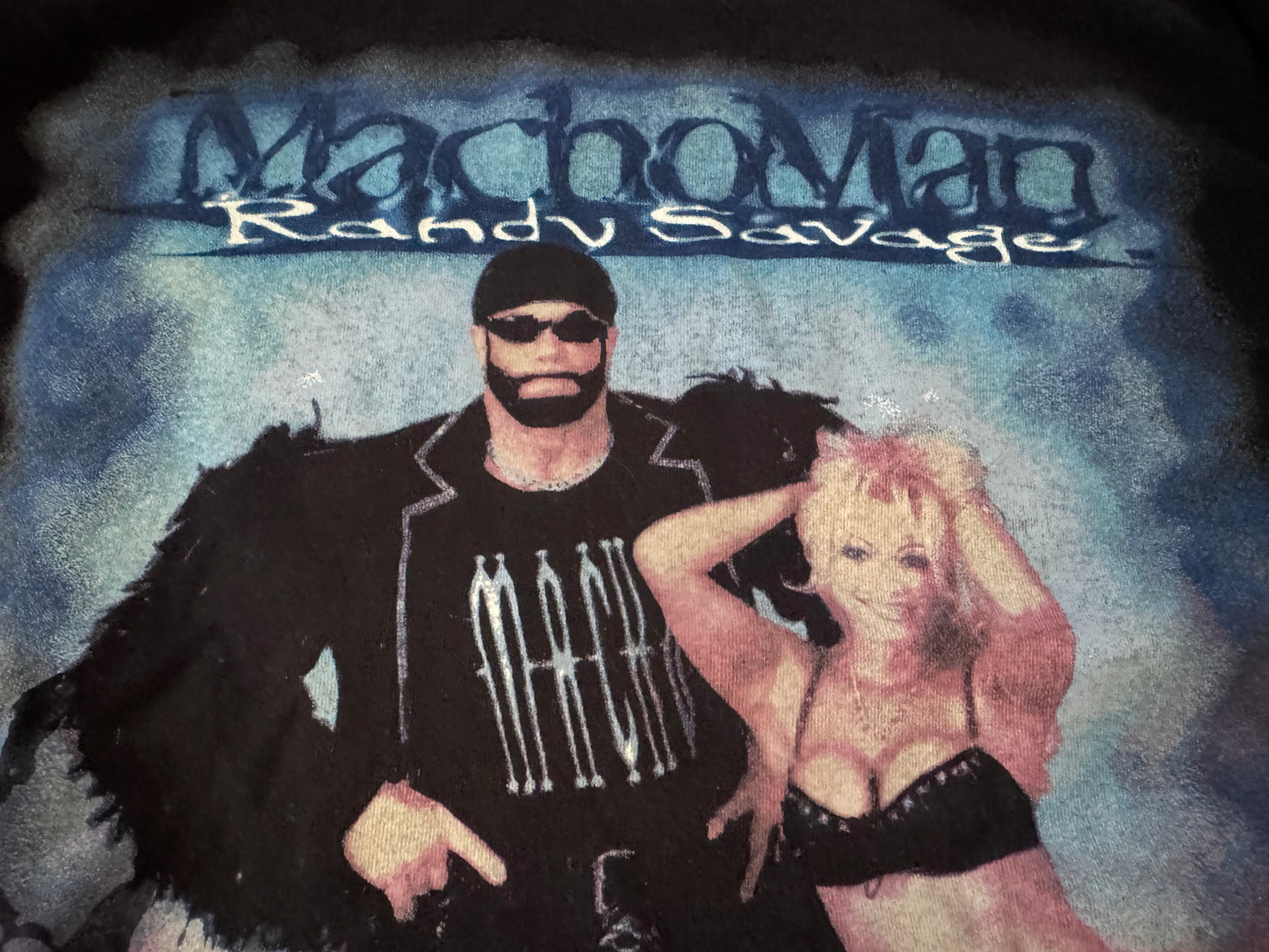 1999 WCW “Macho Man” Randy Savage & “Macho Girl” Gorgeous George two sided shirt