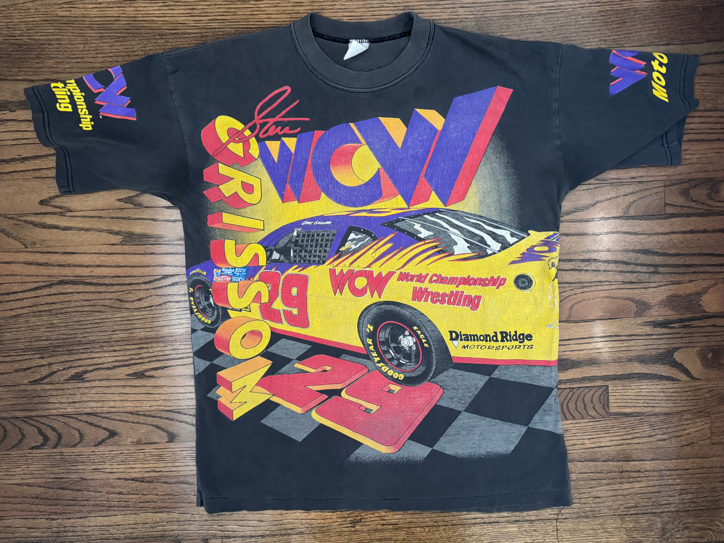 1996 WCW Racing Steve Grissom two sided all over print shirt