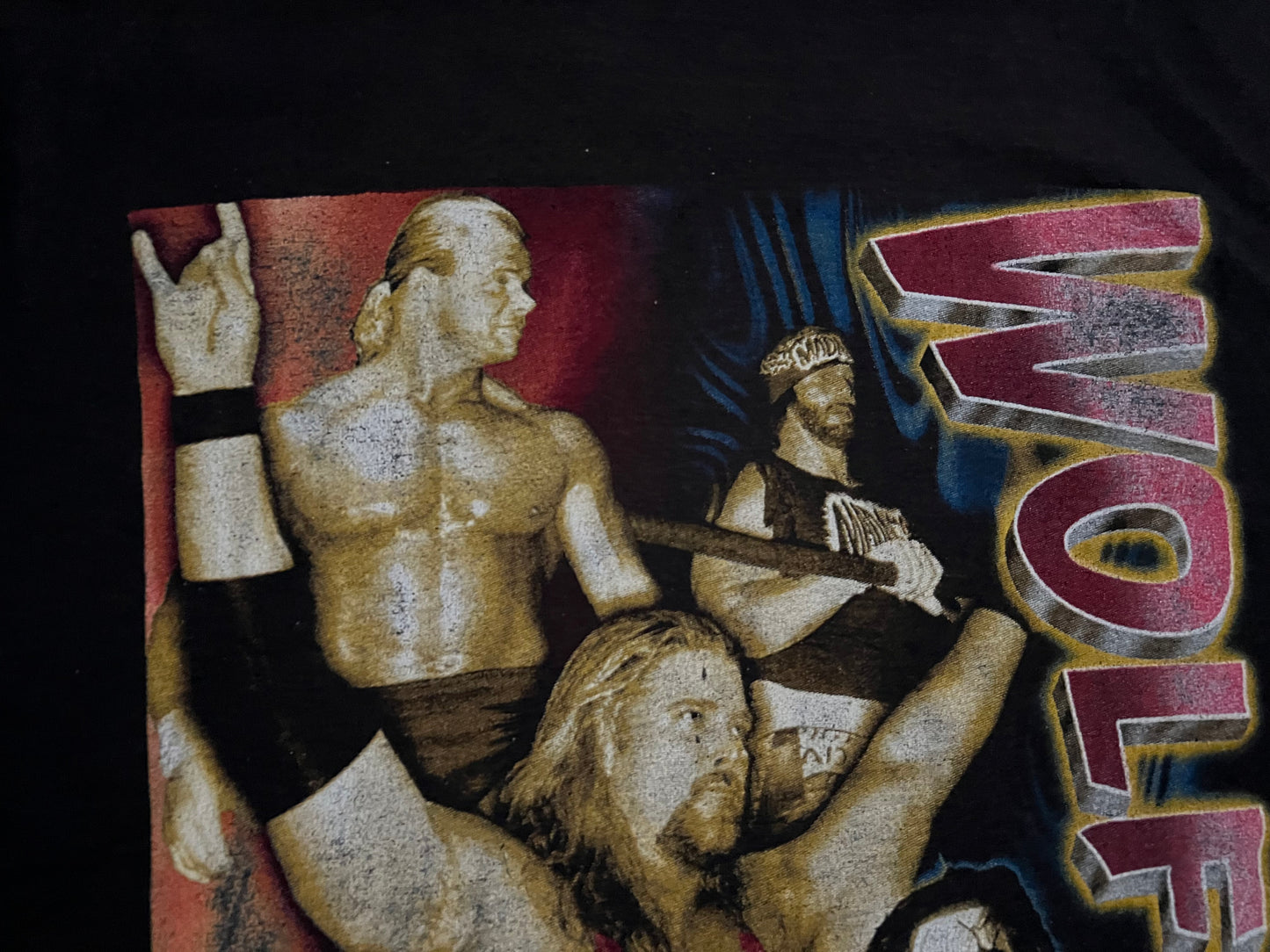 1998 WCW / n.W.o Wolfpac Bootleg shirt featuring Kevin Nash, Sting, Randy Savage, Lex Luger and Curt Hennig