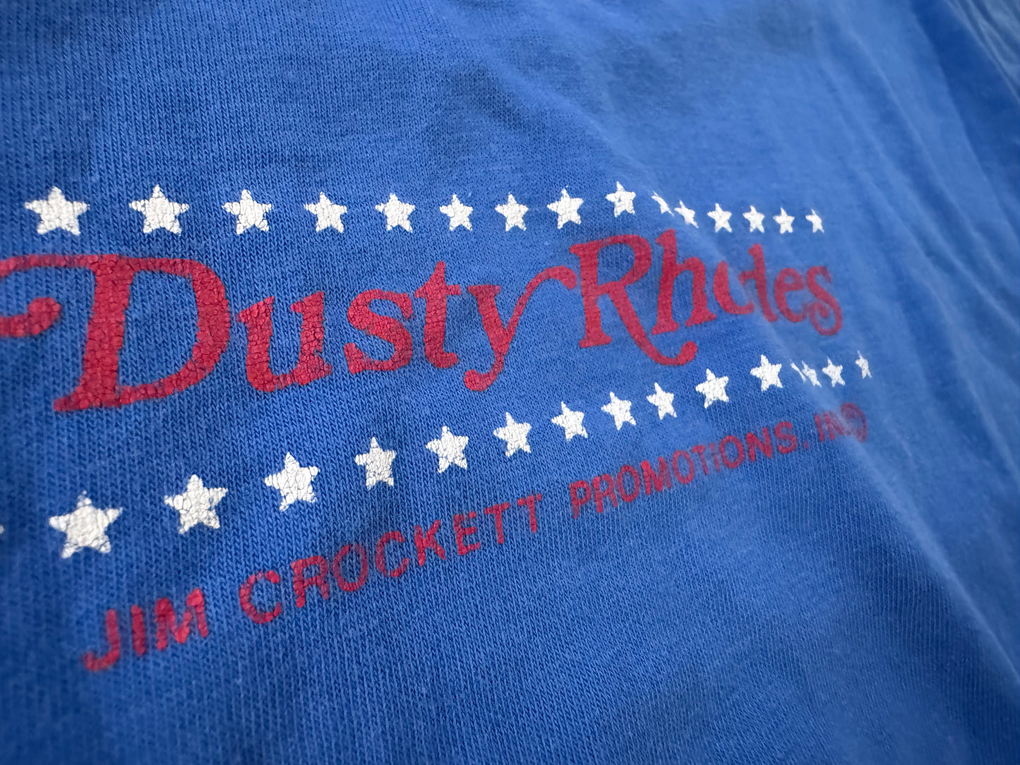 1985 NWA JCP Dusty Rhodes and Magnum TA “America’s Team” catalog shirt