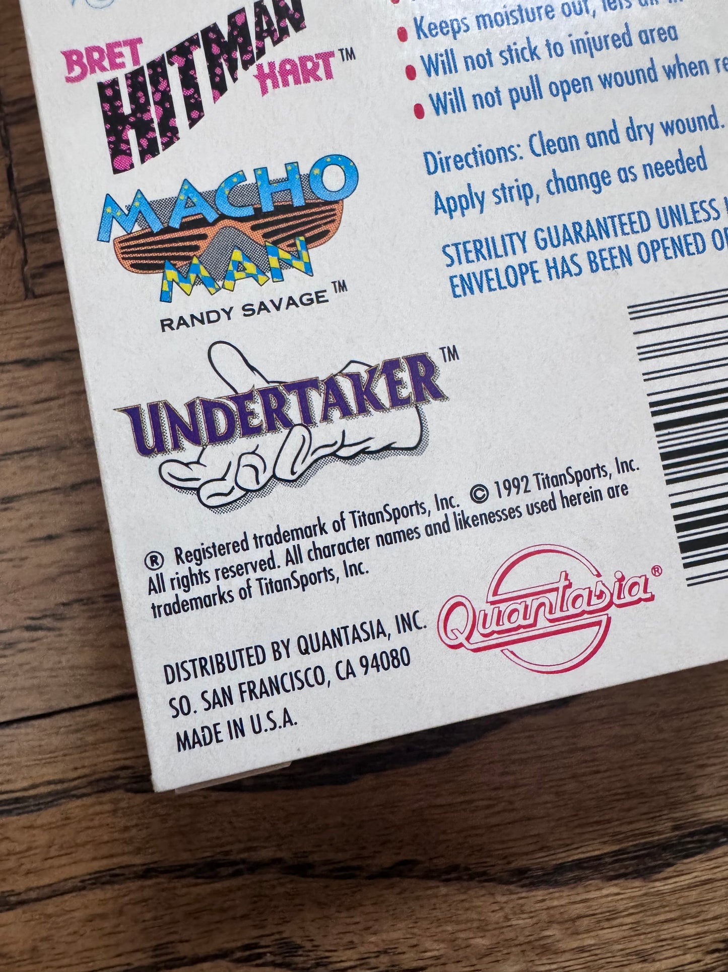 1992 WWF Plastic Adhesive Bandages featuring Mr. Perfect, Bret “The Hitman” Hart, The Undertaker and “Macho Man” Randy Savage