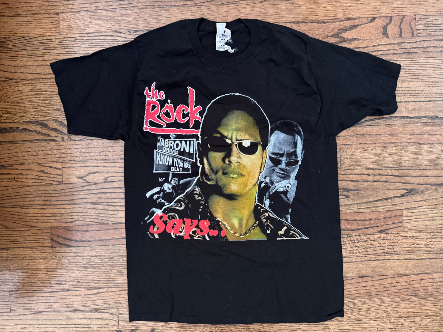 2001 WWE The Rock parking lot bootleg shirt