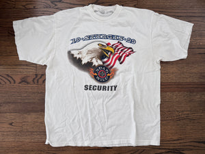 1999 WCW Road Wild two security shirt featuring George Washington, Thomas Jefferson, Theodore Roosevelt, and Abraham Lincoln
 