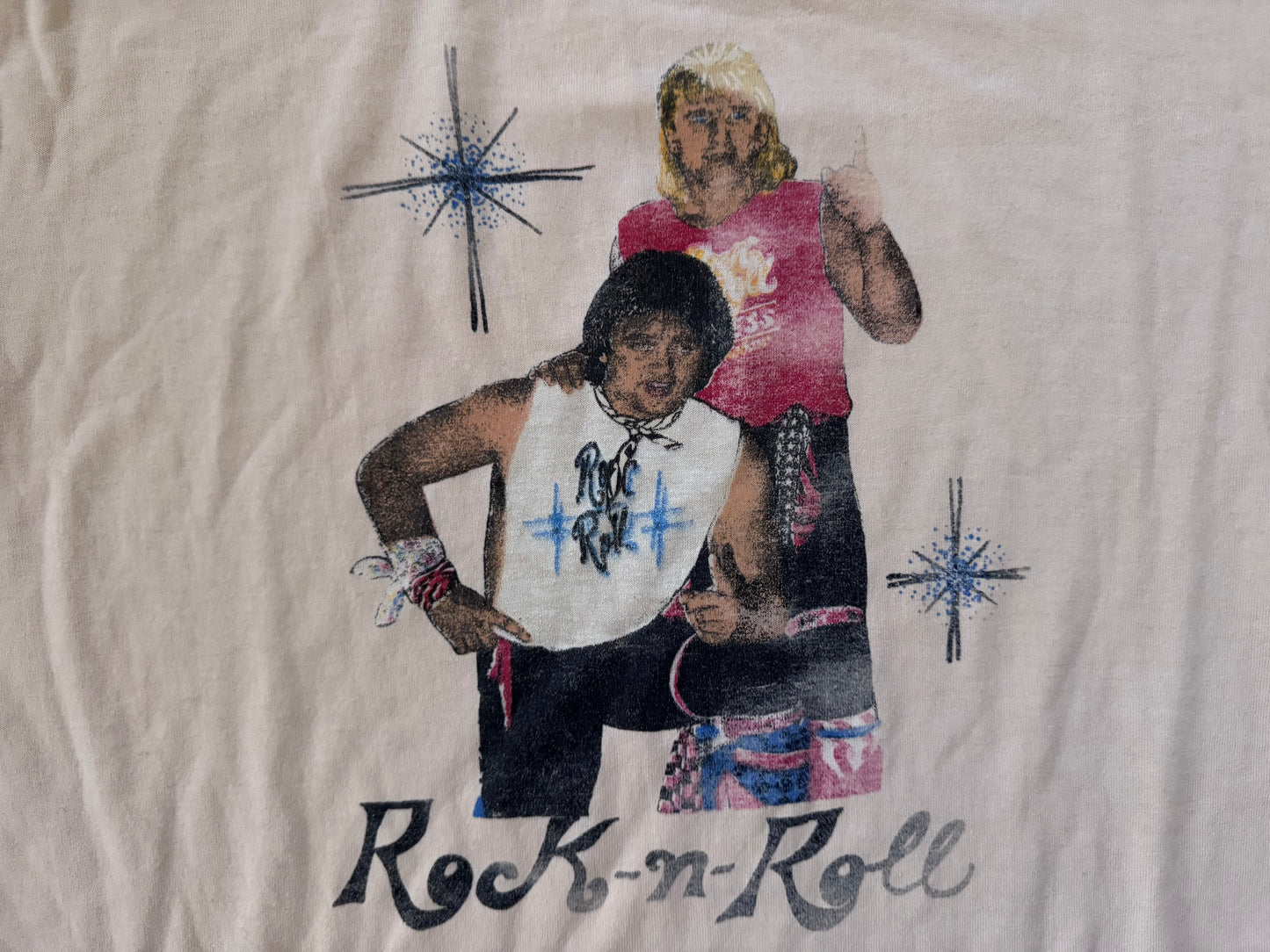 1986 (Approx.) NWA Rock N Roll Express shirt featuring Ricky Morton and Robert Gibson