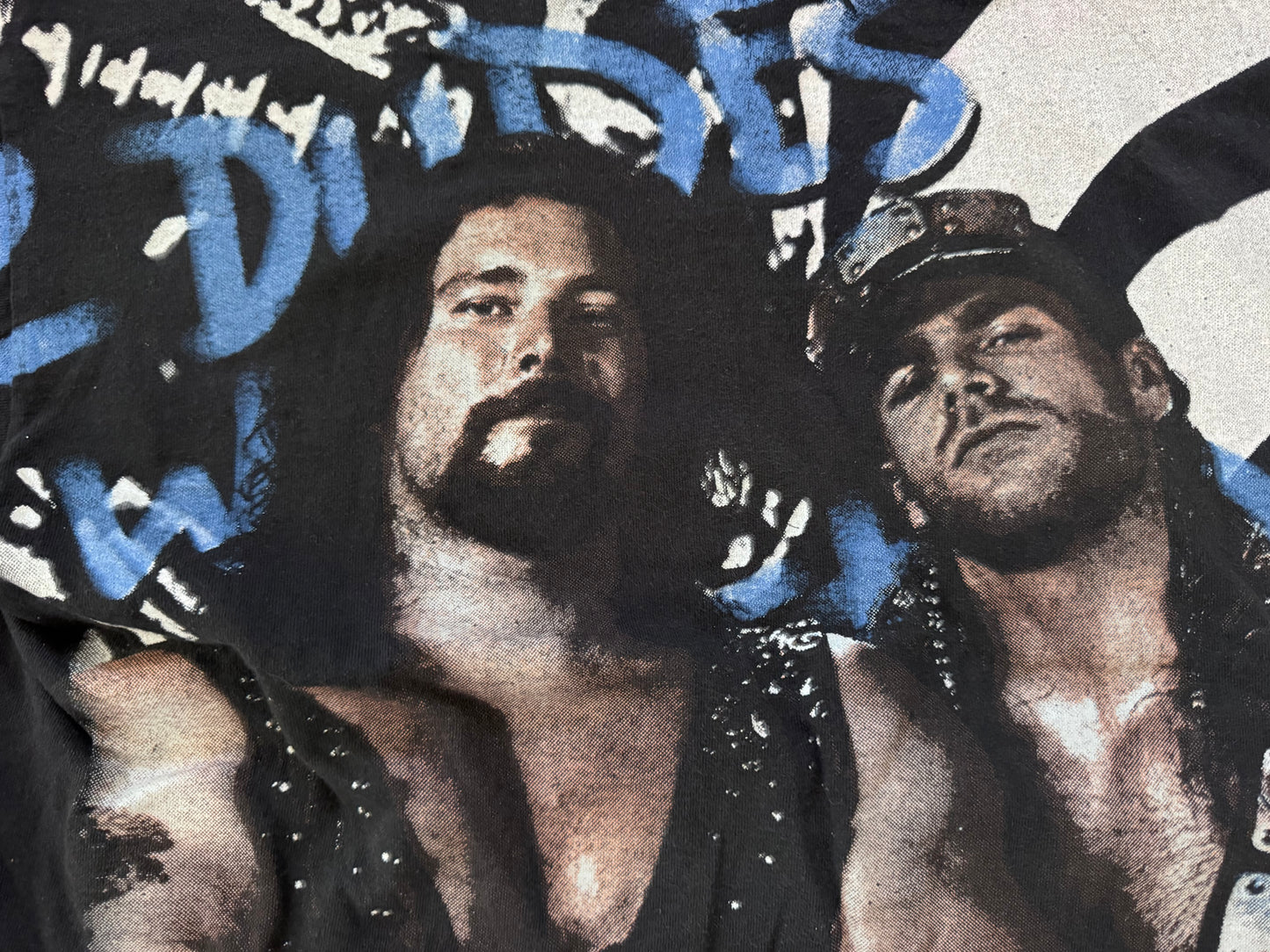 1995 WWF 2 Dudes with Attitudes two sided shirt featuring “The Heartbreak Kid” Shawn Michaels and “Big Dady Cool” Diesel