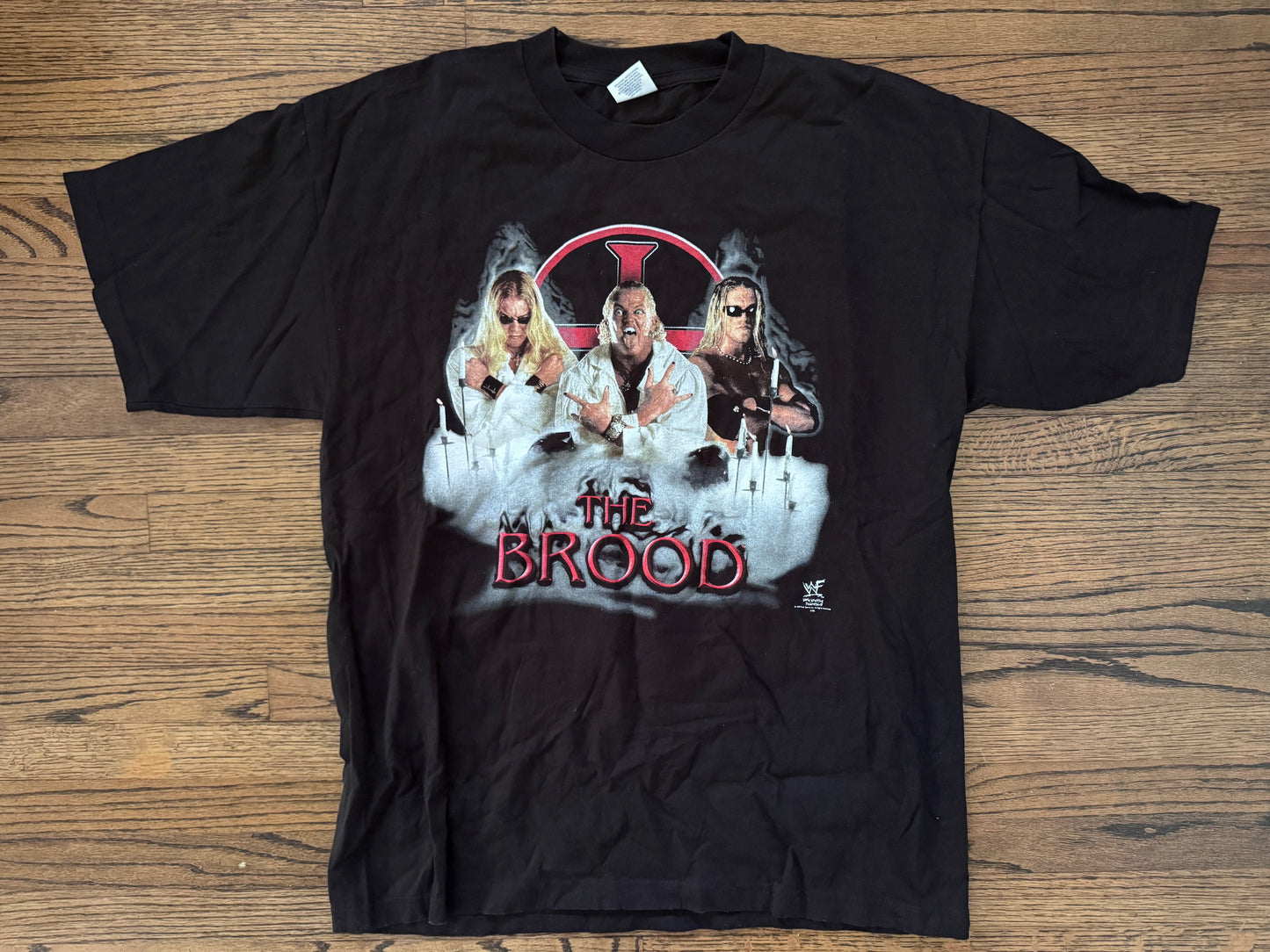 1998 WWF The Brood shirt featuring Christian, Gangrel and Edge