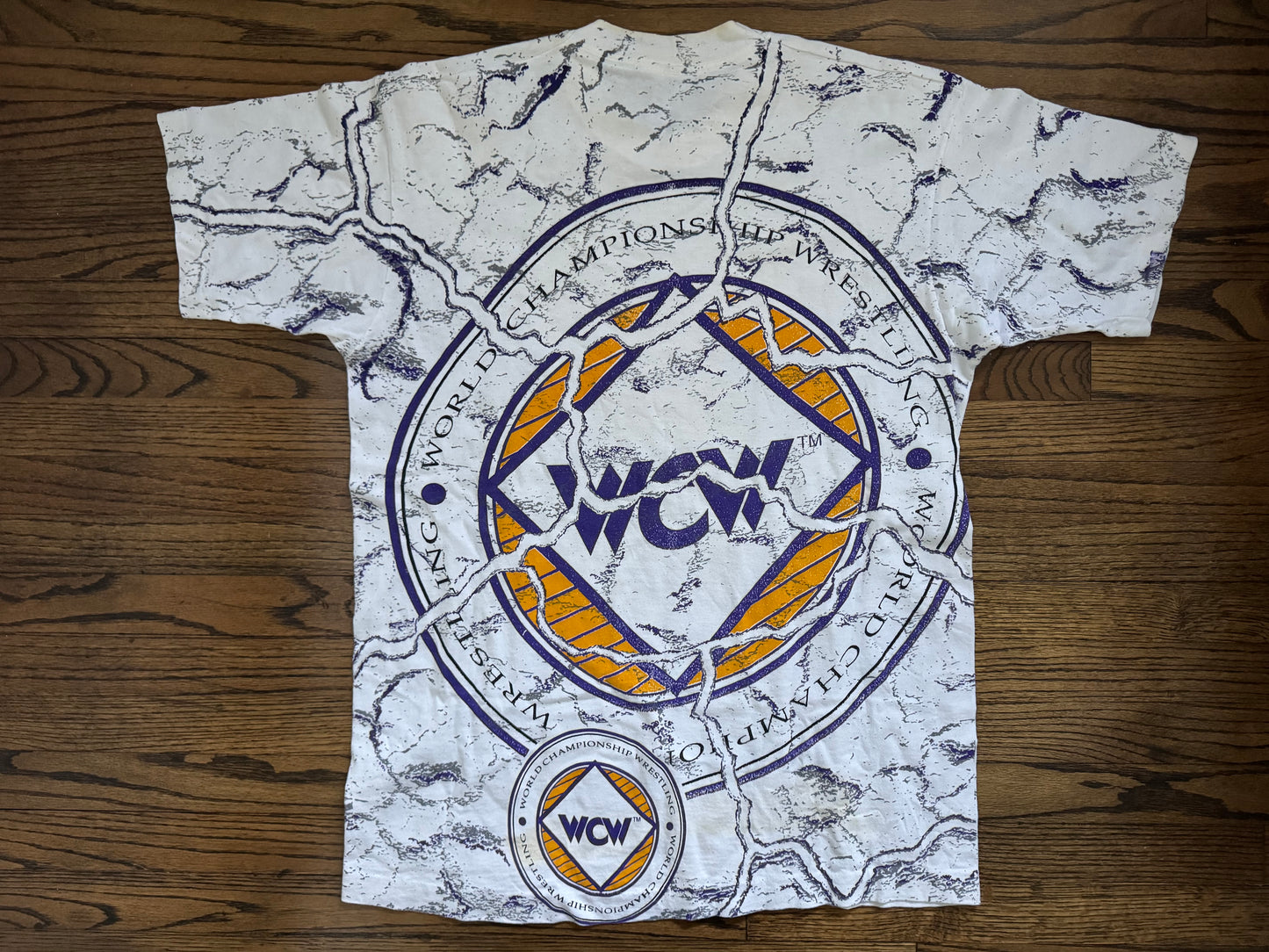 1993 WCW logo All over print catalog  shirt