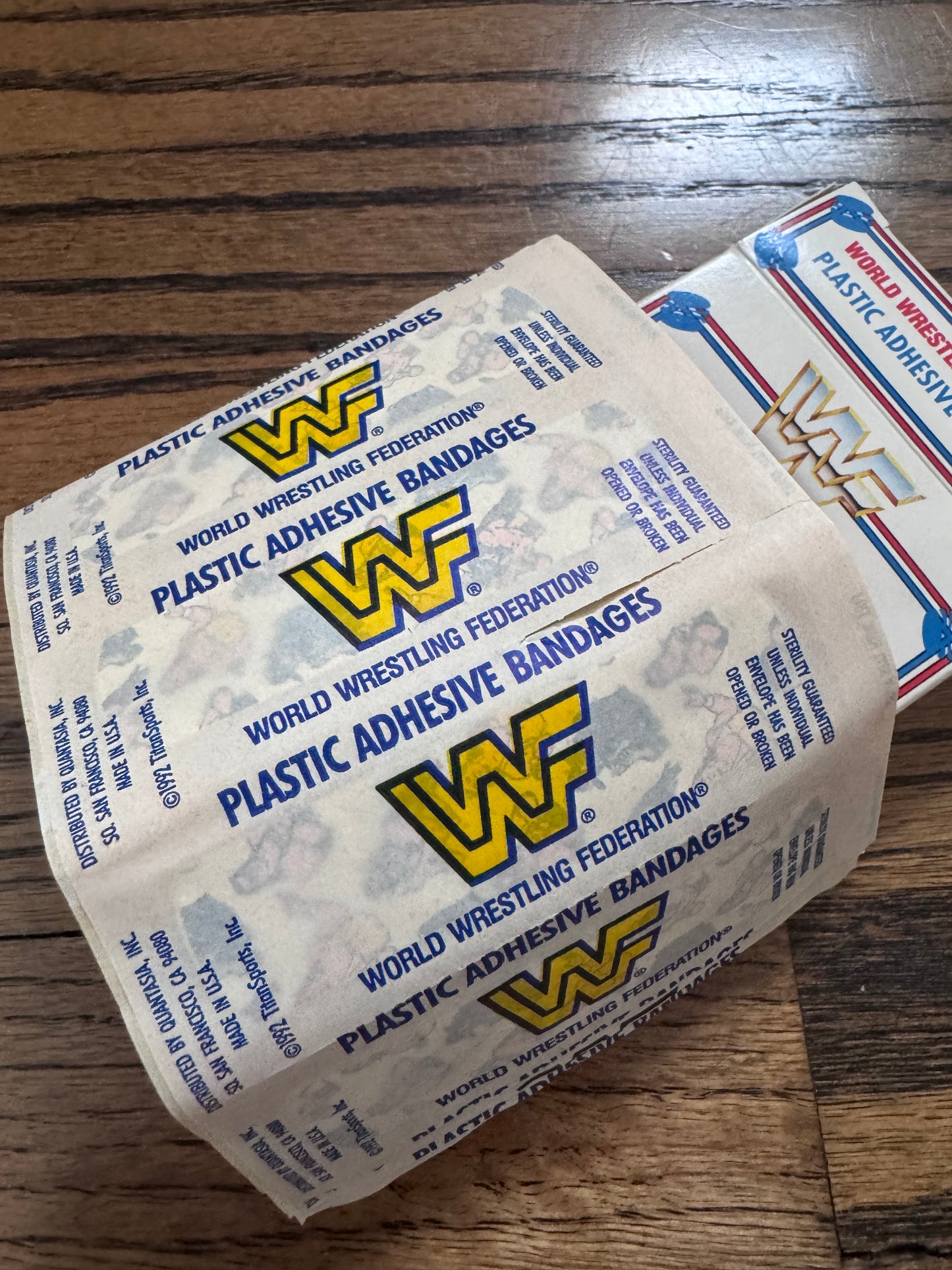 1992 WWF Plastic Adhesive Bandages featuring Mr. Perfect, Bret “The Hitman” Hart, The Undertaker and “Macho Man” Randy Savage