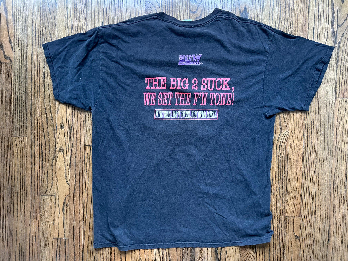 1998 ECW two sided logo shirt “Big two” version - slight discoloration