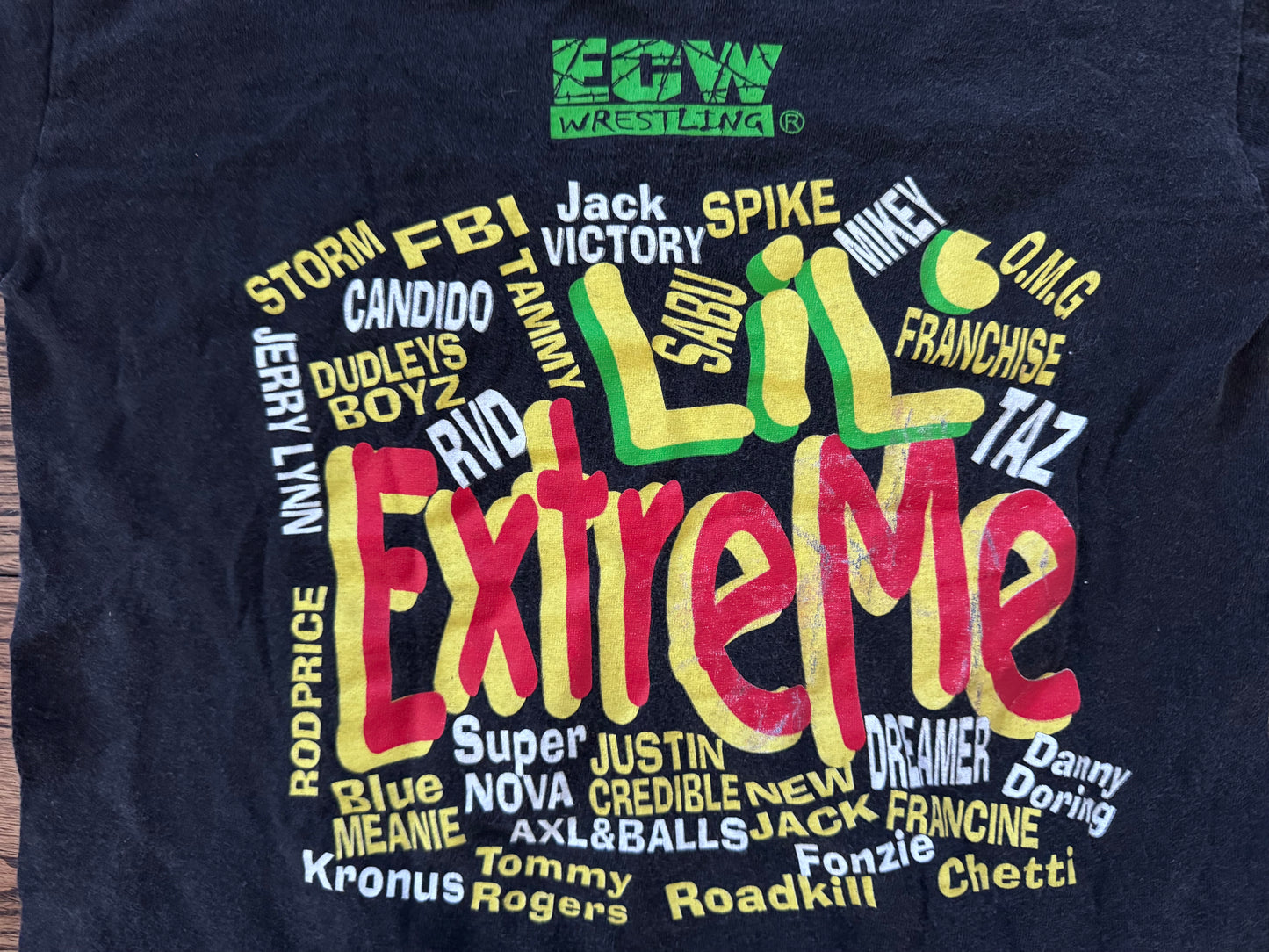 1998 ECW Kid’s size two sided roster shirt
