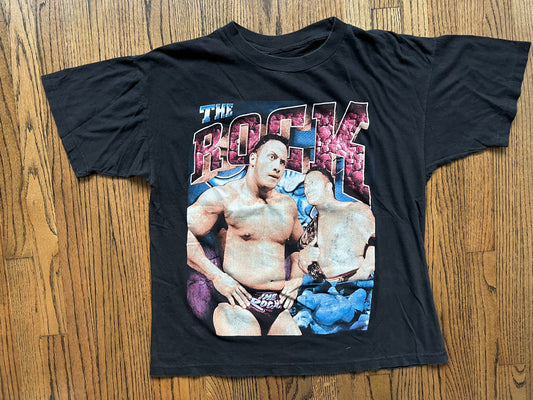 1999 (Approx) WWF The Rock bootleg two sided shirt