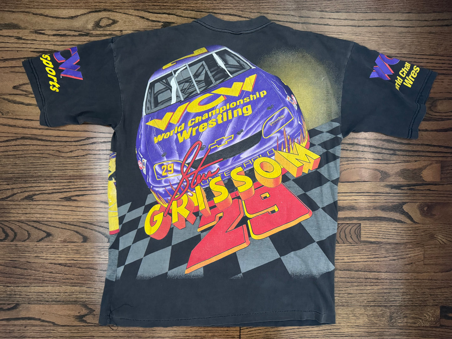 1996 WCW Racing Steve Grissom two sided all over print shirt