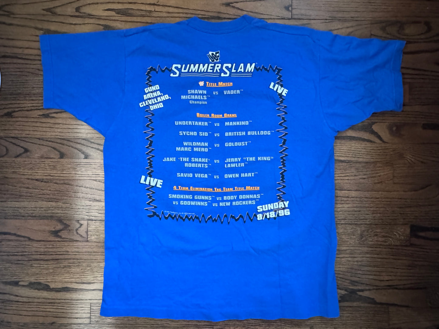1996 WWF Summerslam event shirt featuring Big Van Vader and Shawn Michaels
