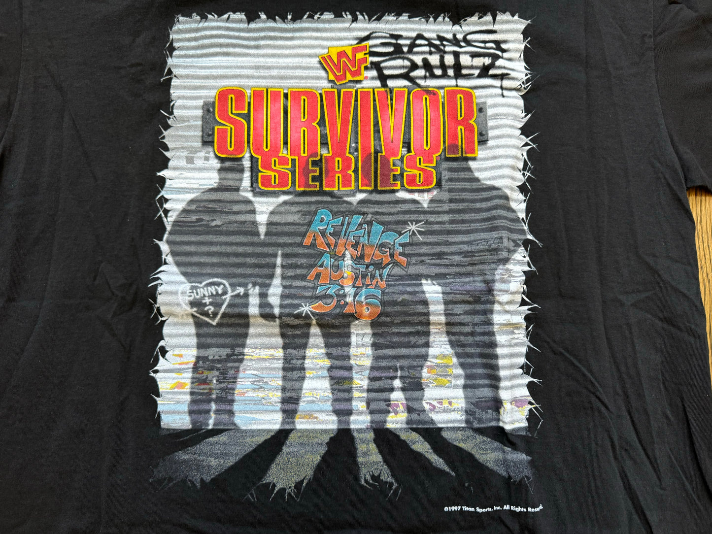 1997 WWF Survivor Series “Gang Rulz” two sided shirt