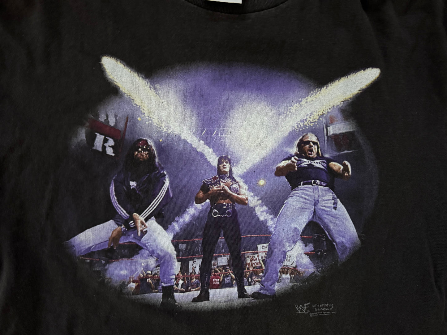 1998 WWF D-Generation X “Bow to the Masters” two sided shirt featuring X-Pac, Chyna and Triple H