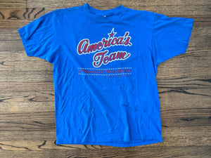 1985 NWA JCP Dusty Rhodes and Magnum TA “America’s Team” catalog shirt