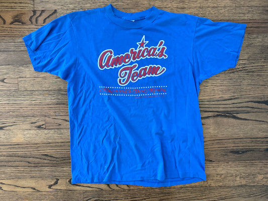 1985 NWA JCP Dusty Rhodes and Magnum TA “America’s Team” catalog shirt