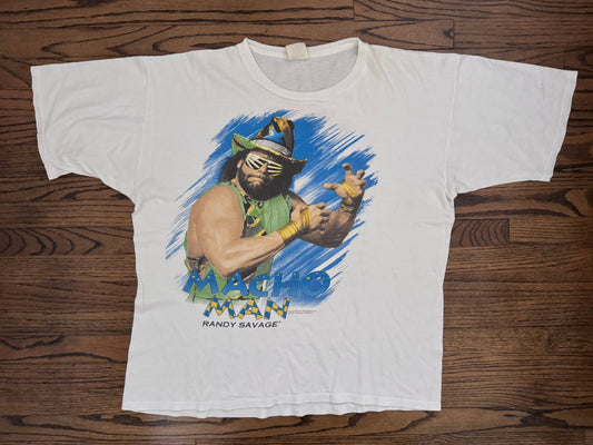 1992 WWF “Macho Man” Randy Savage two sided European Rampage tour shirt