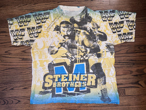 1992 WWF Steiner Brothers all over print shirt