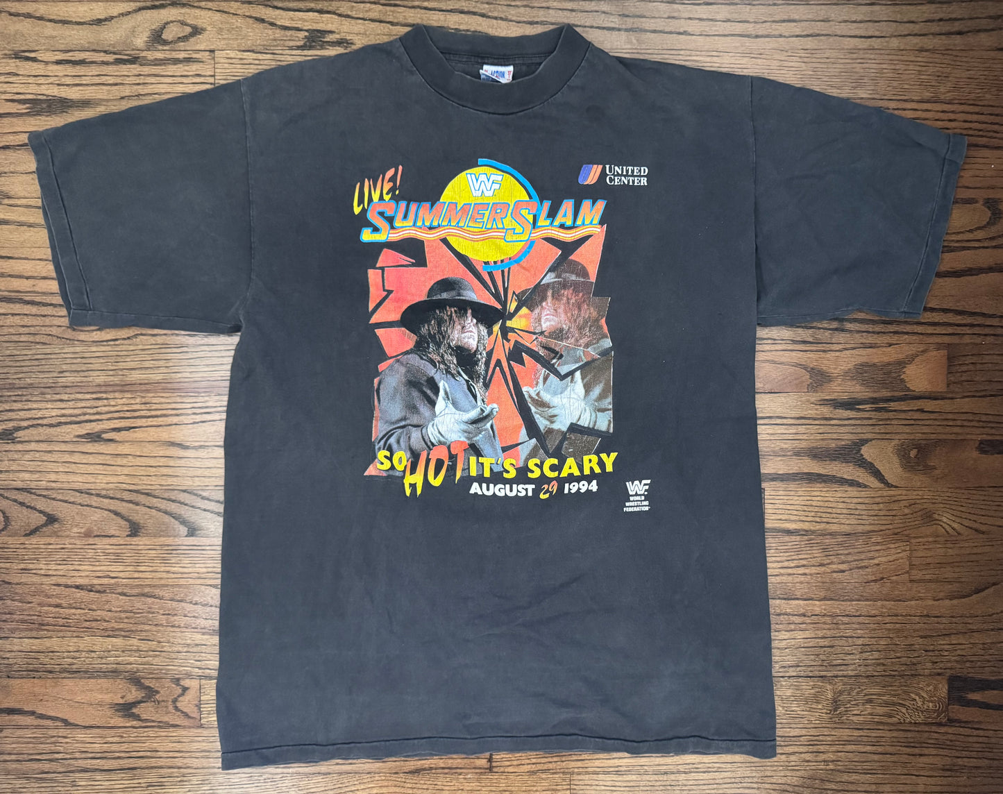1994 WWF Summerslam “So Hot, It’s Scary” shirt featuring The Undertaker and Ted Dibiase’s “Undertaker”