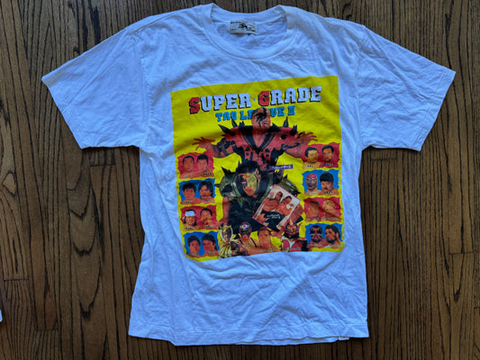 1993 NJPW Super Grade Tag League 3 shirt featuring Wild Pegasus, Barbarian, The Hellraisers, Hercules, Scott Norton , Haku, Jushin Thunder Liger, Tiger Mask and More!