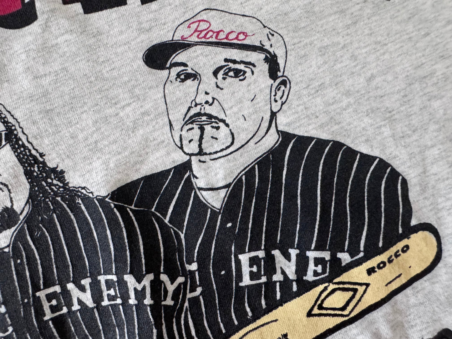 1995 ECW Public Enemy “The Mack Daddies of Violence” two sided shirt featuring Johnny Grunge and “Flyboy” Rocco Rock