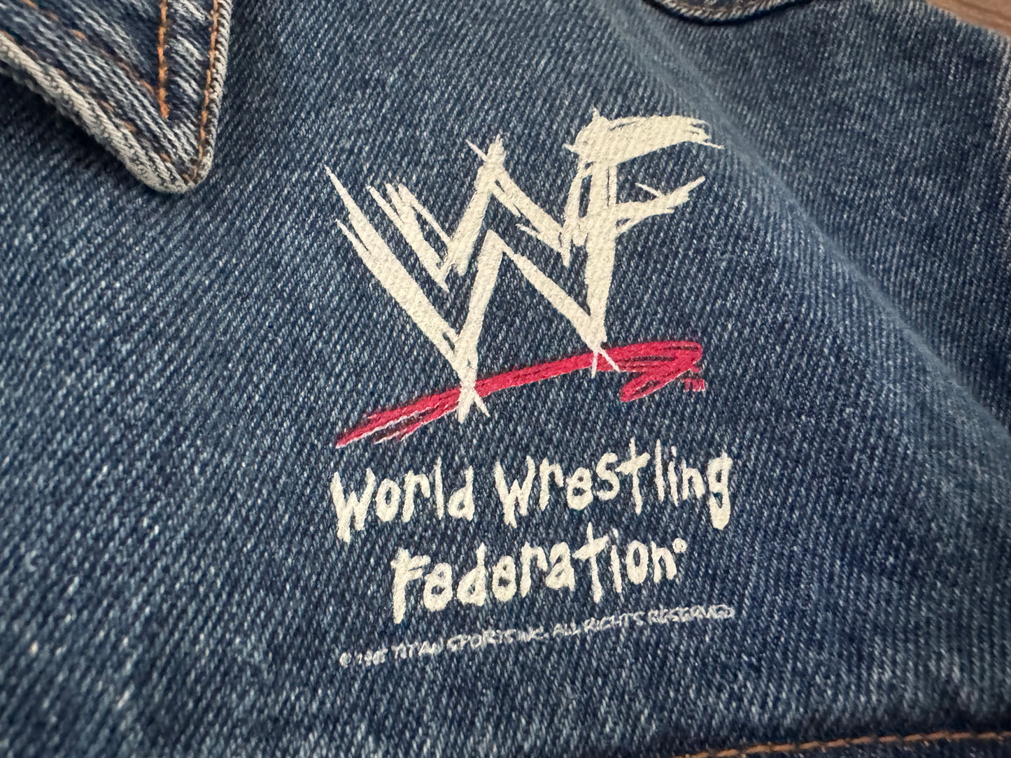 1998 WWF “Stone Cold” Steve Austin denim jacket 
 
