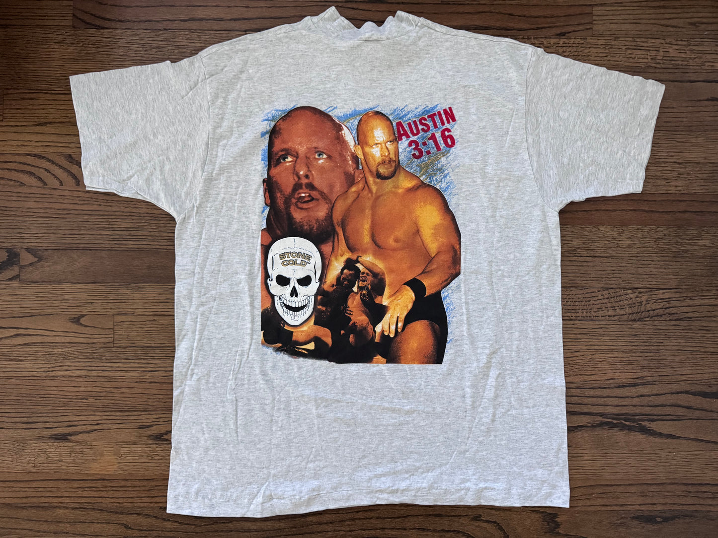 2000 WWF “Stone Cold” Steve Austin two sided parking lot bootleg shirt featuring Farooq