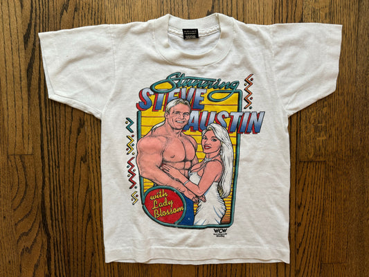 1992 WCW “Stunning” Steve Austin and Lady Blossom shirt signed by Steve Austin