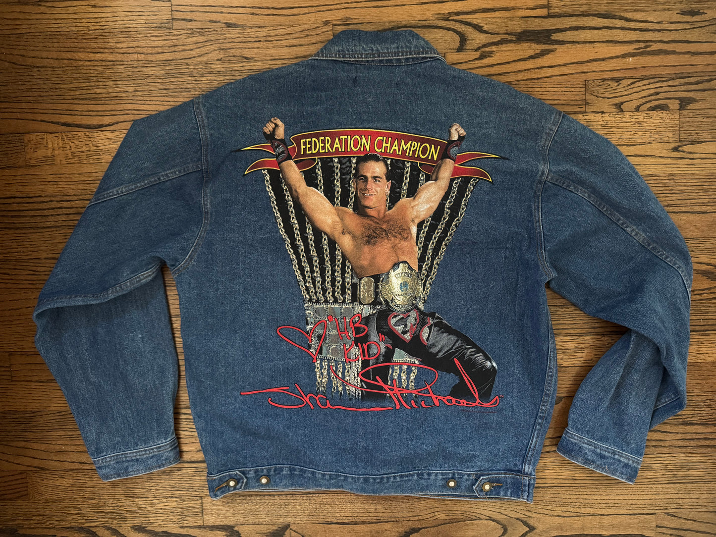 1996 WWF “The Heartbreak Kid” Shawn Michaels “Kickin’ It With the Kilq” World Heavyweight Champion denim jacket (only given to friends and family)