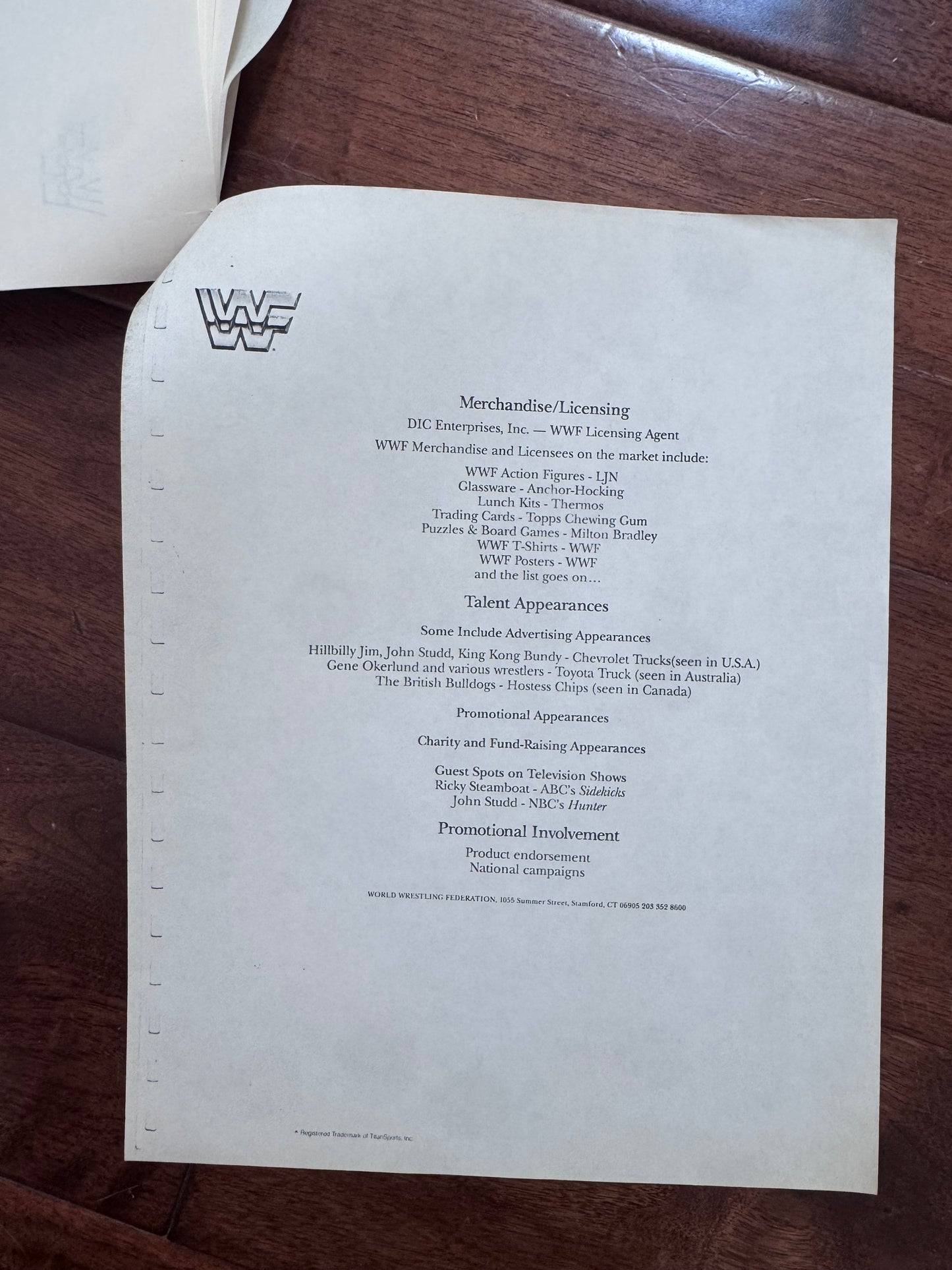 1987 WWF Wrestlemaia III Press Kit Fact Sheet