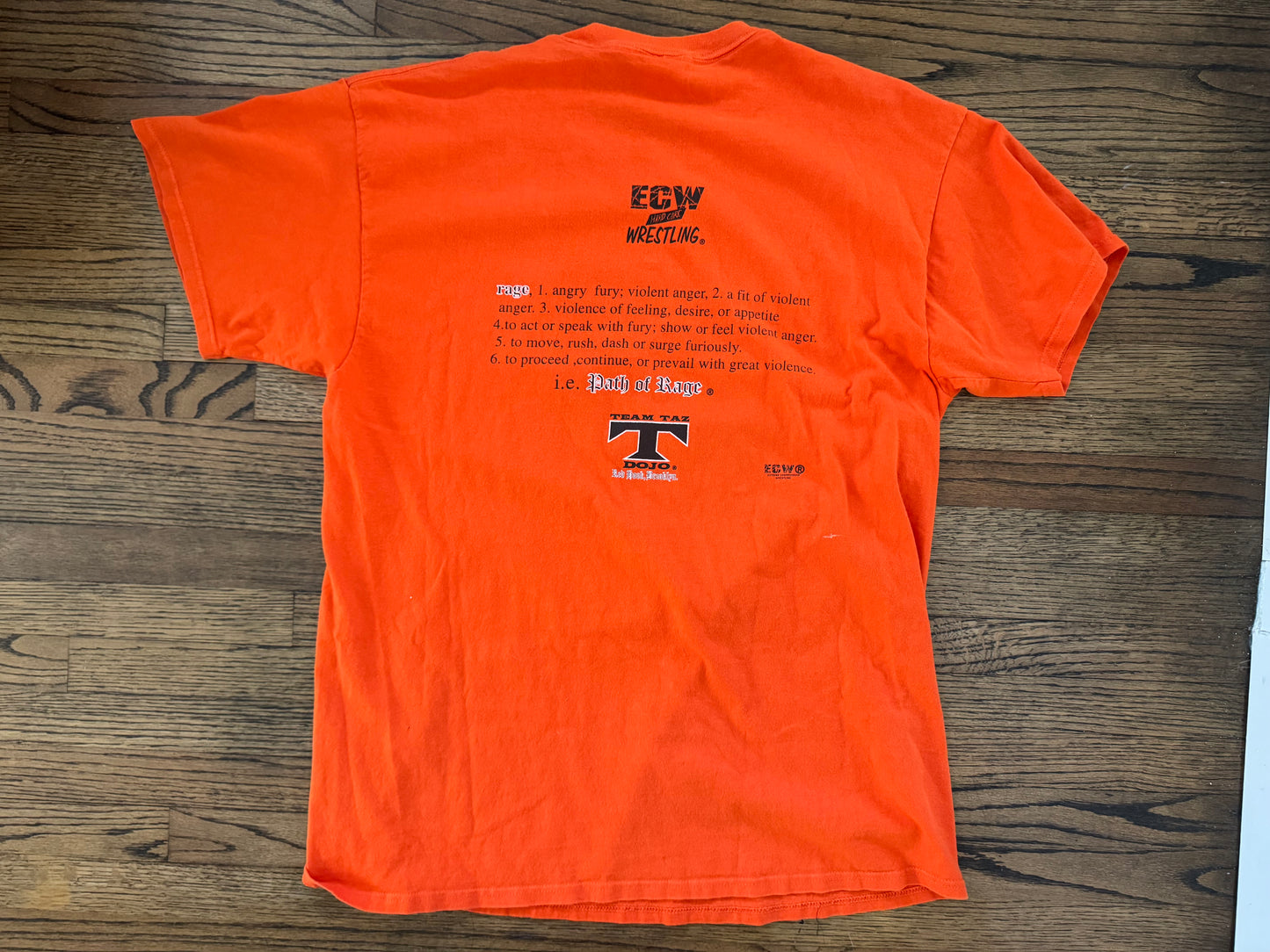 1997 ECW World Television Champion Taz “Orange & Black Attack” shirt