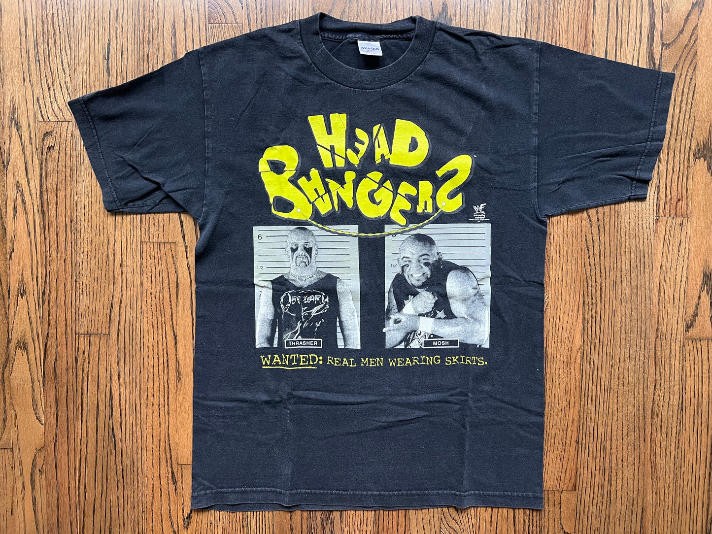 1997 WWF Headbangers “Get Banged” shirt featuring Mosh and Thrasher