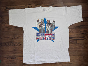 1993 WCW Super Powers shirt featuring Sting and “The British Bulldog” Davey Boy Smith