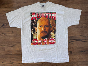 2000 WWF “Stone Cold” Steve Austin two sided parking lot bootleg shirt featuring Farooq