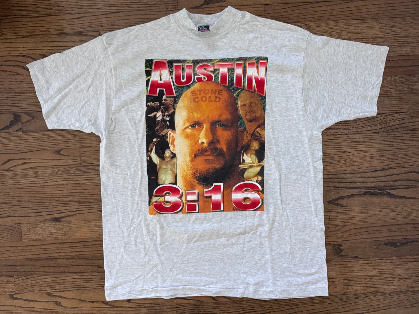 2000 WWF “Stone Cold” Steve Austin two sided parking lot bootleg shirt featuring Farooq