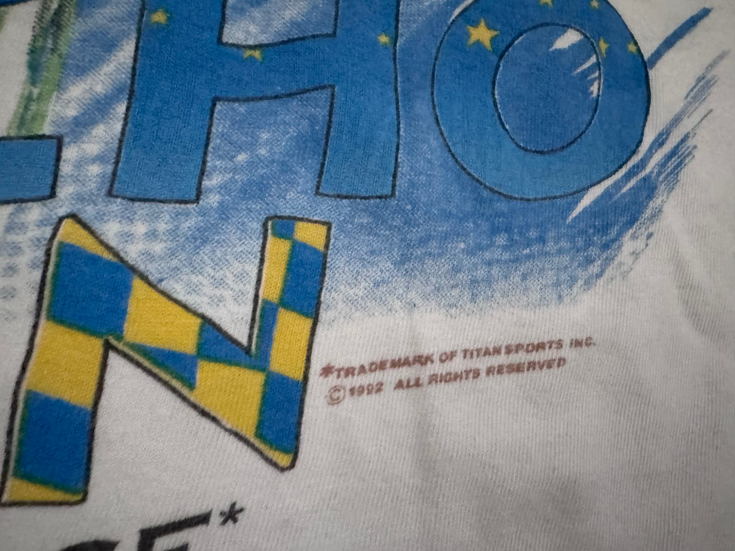 1992 WWF “Macho Man” Randy Savage two sided European Rampage tour shirt