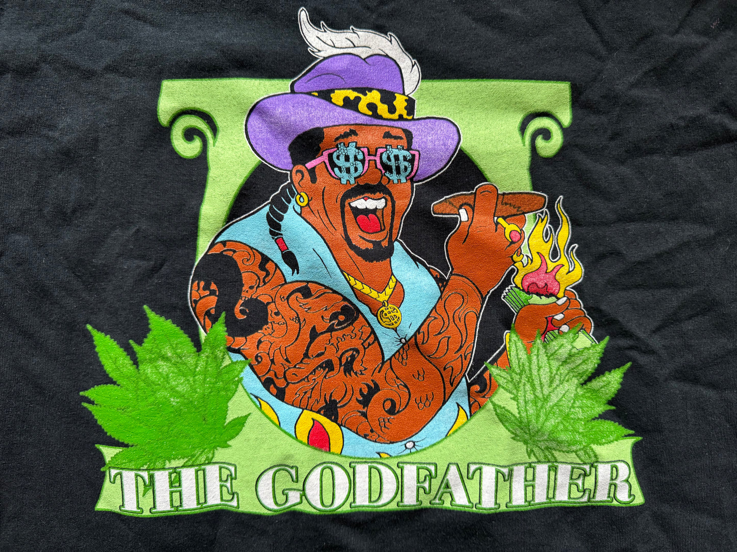 1999 WWF Godfather “Lite a Fatty for this Pimp Daddy” two sided shirt