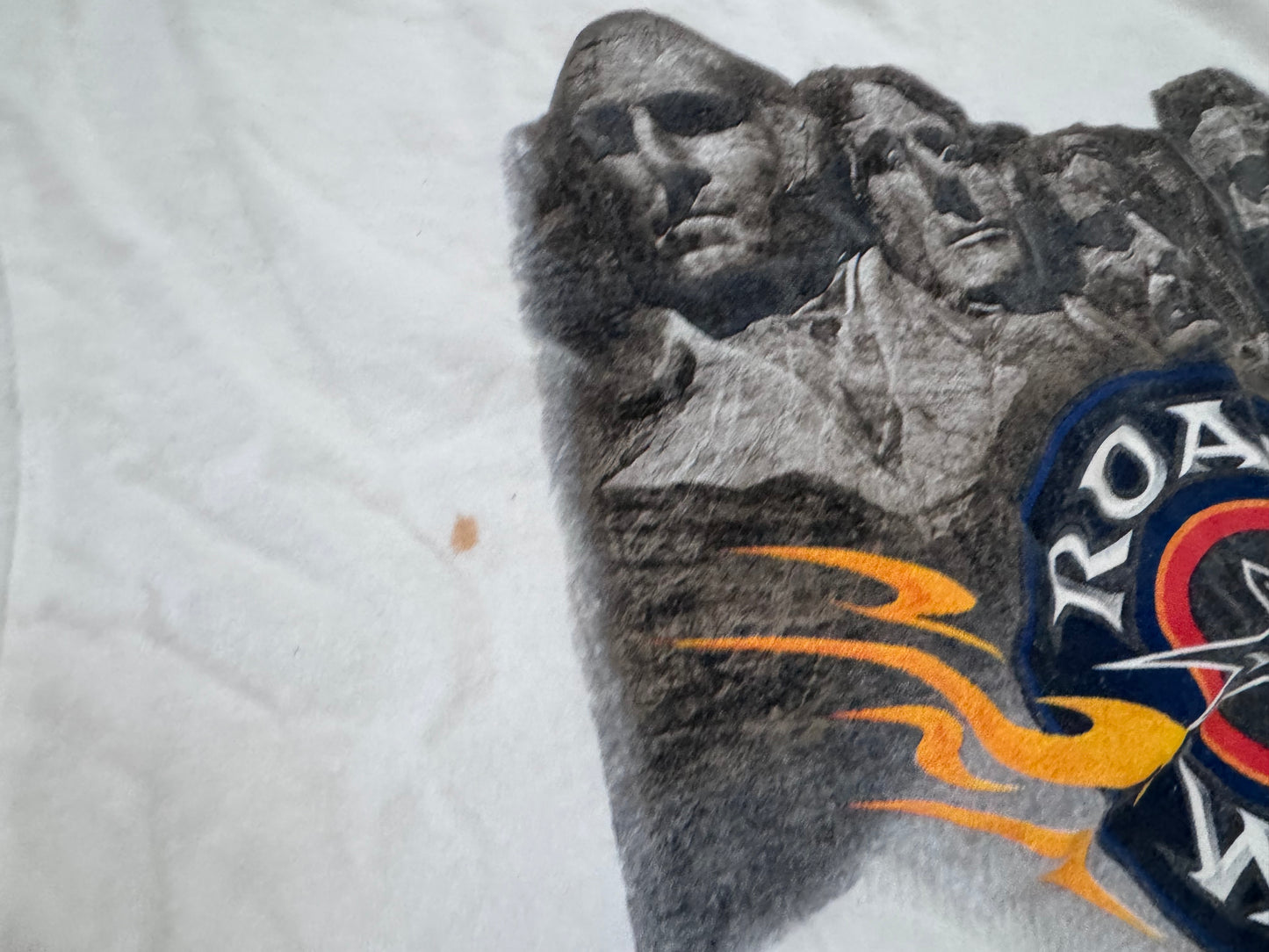 🇺🇸 Rare Vintage 1999 WCW Road Wild two security shirt featuring George Washington, Thomas Jefferson, Theodore Roosevelt, and Abraham Lincoln
 