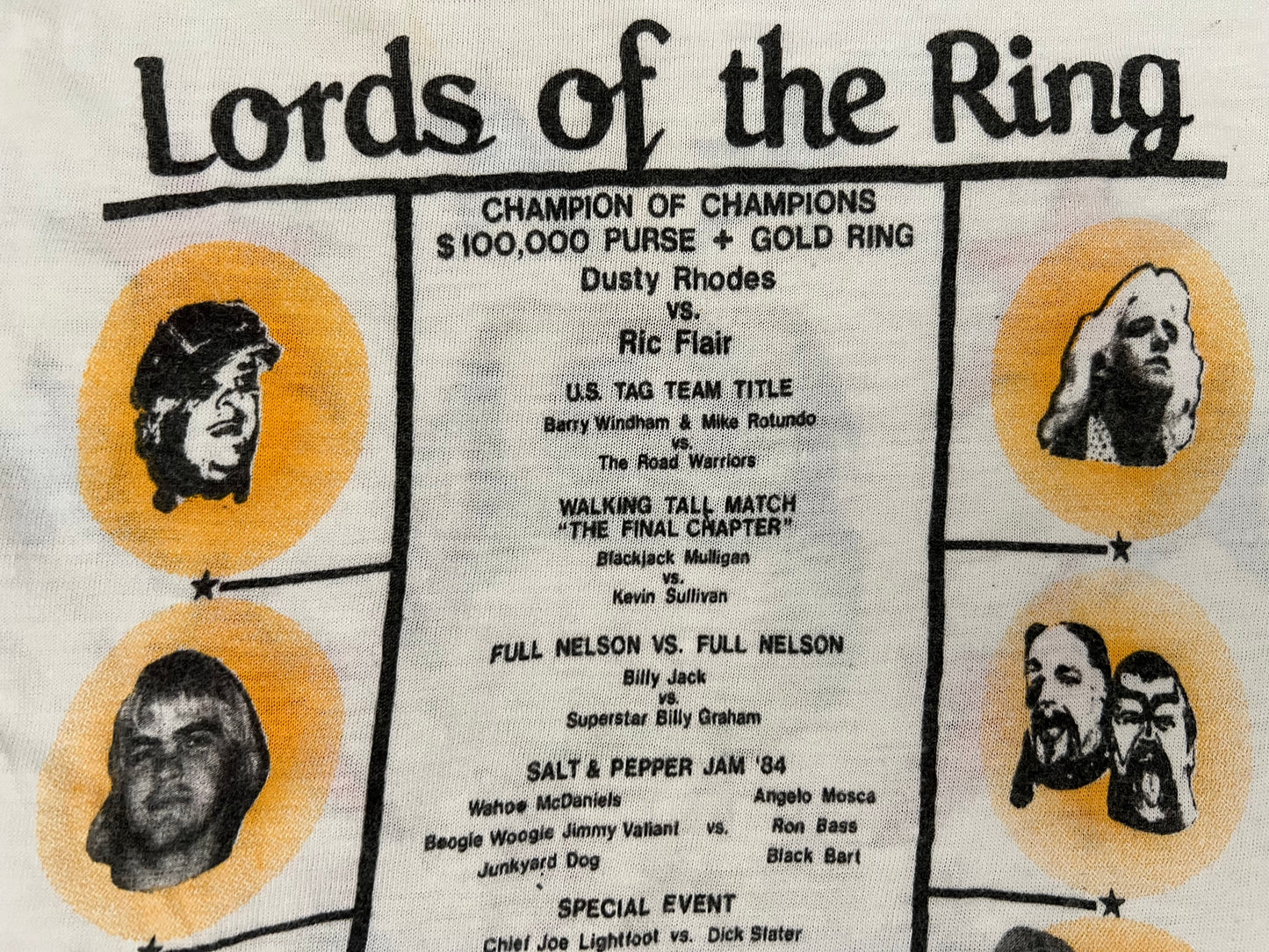 1984 NWA “Lords of the Ring” two sided event shirt