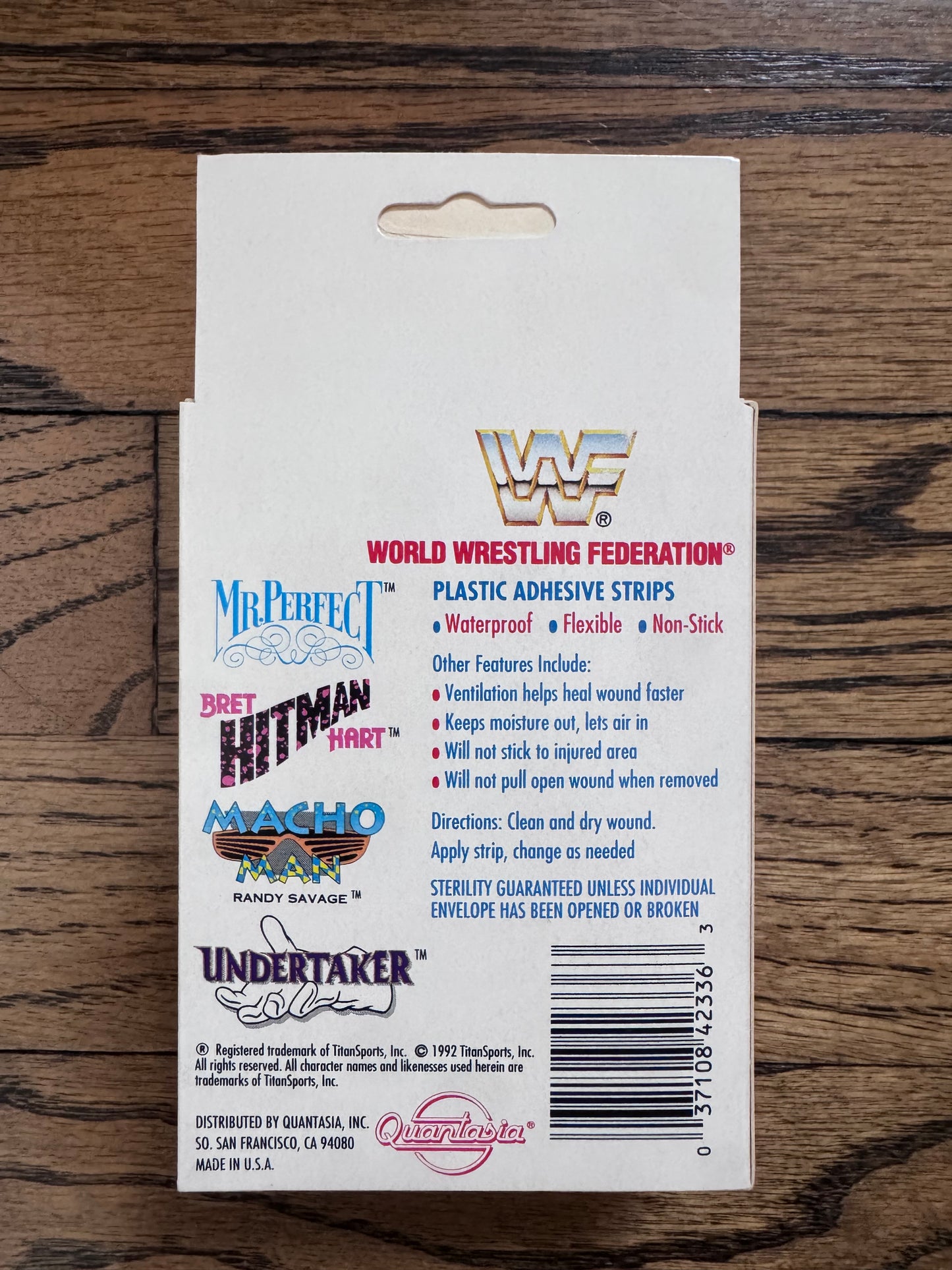 1992 WWF Plastic Adhesive Bandages featuring Mr. Perfect, Bret “The Hitman” Hart, The Undertaker and “Macho Man” Randy Savage