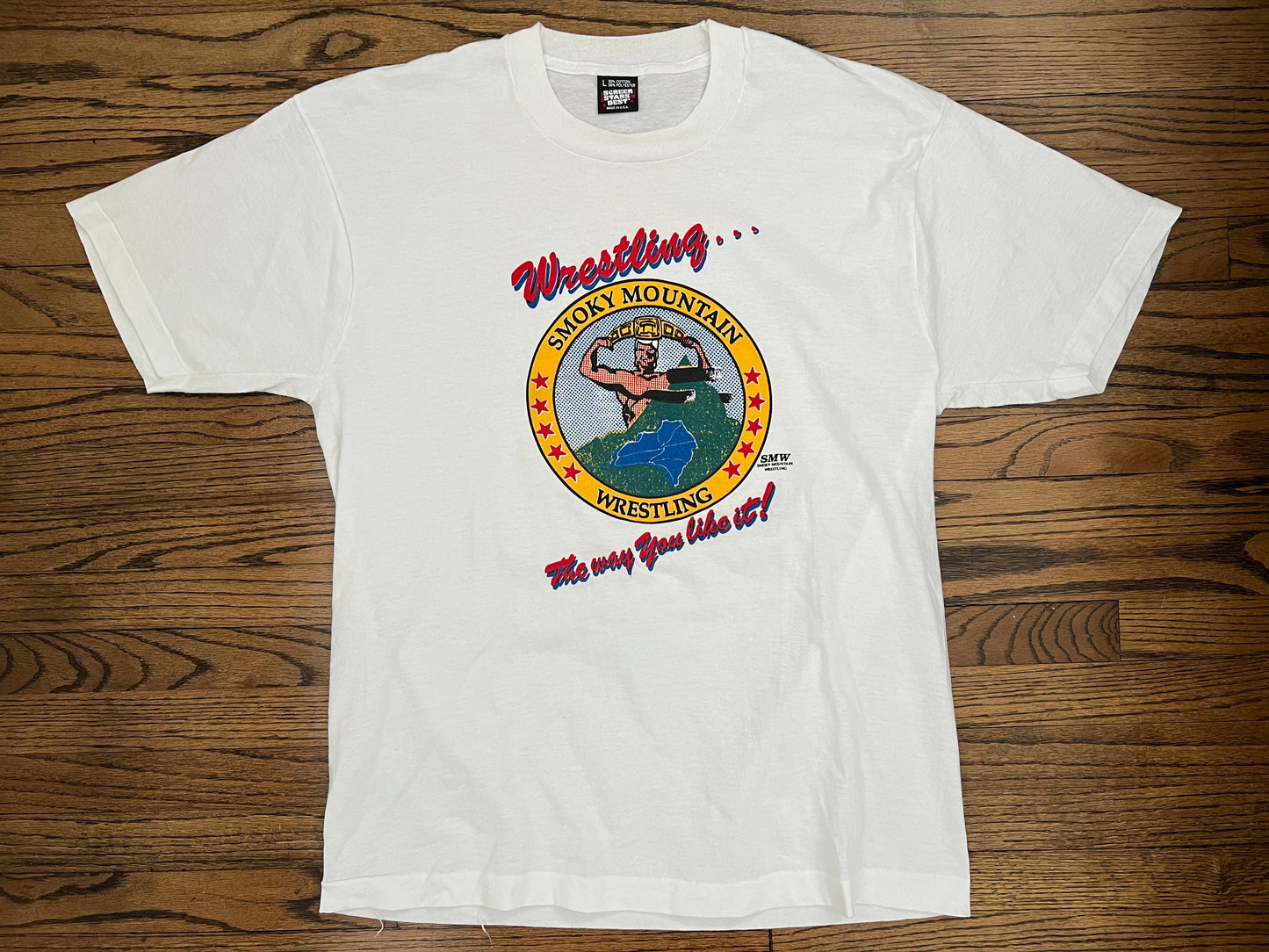 1992 Smoky Mountain Wrestling logo shirt