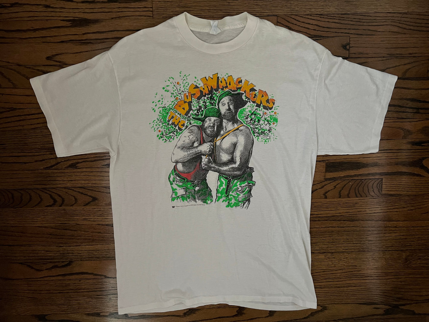 1990 WWF Bushwhackers shirt featuring Luke and Butch