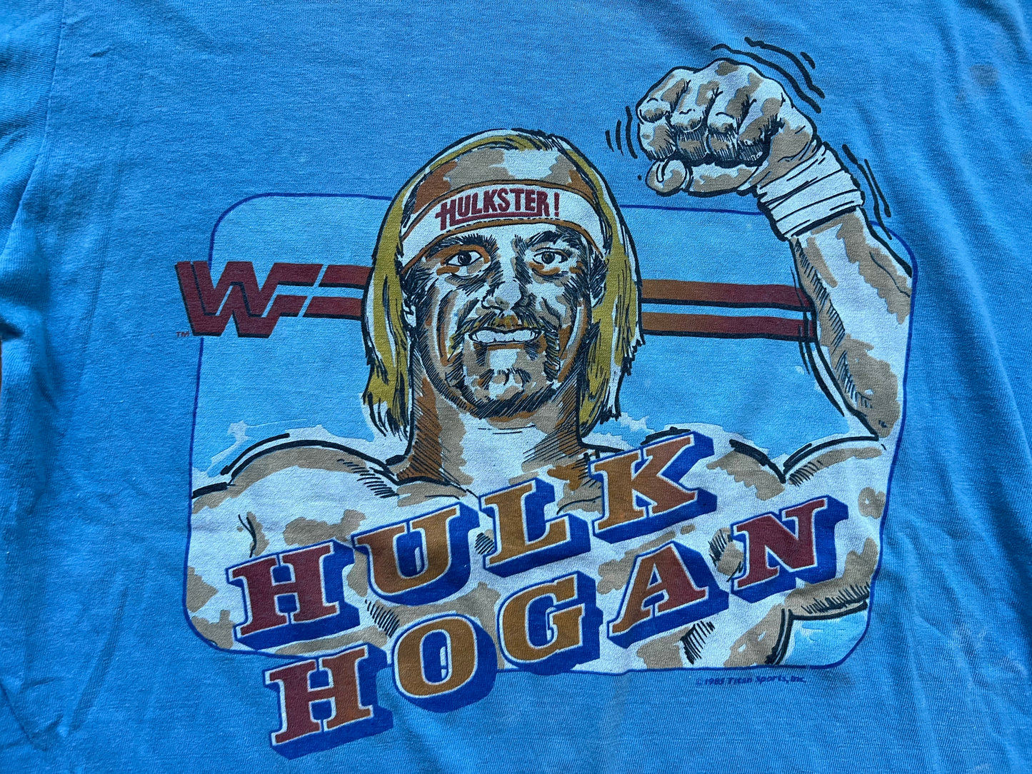 1985 WWF Hulk Hogan shirt in the rare blue