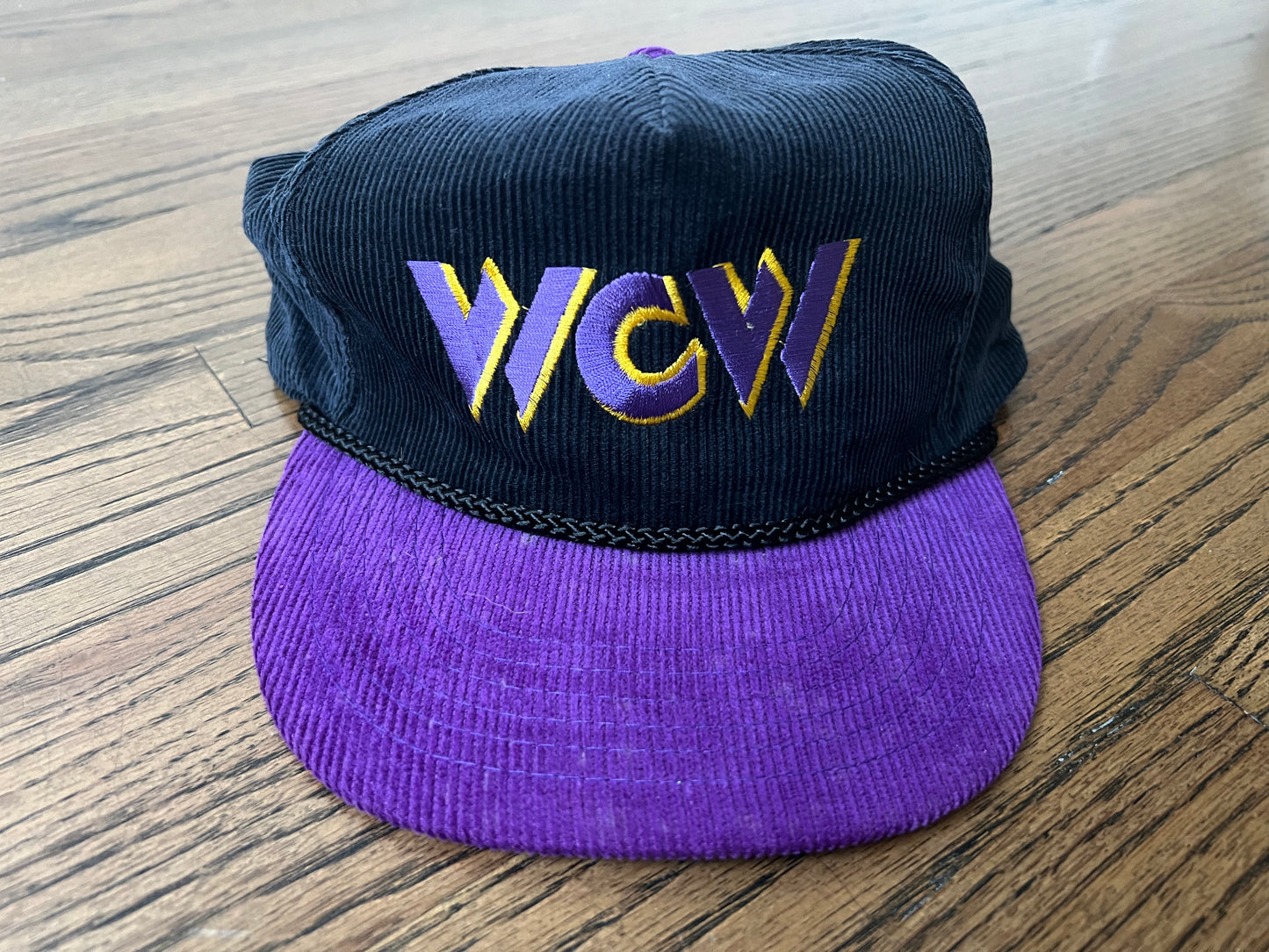 1993 WCW logo Corduroy SnapBack hat