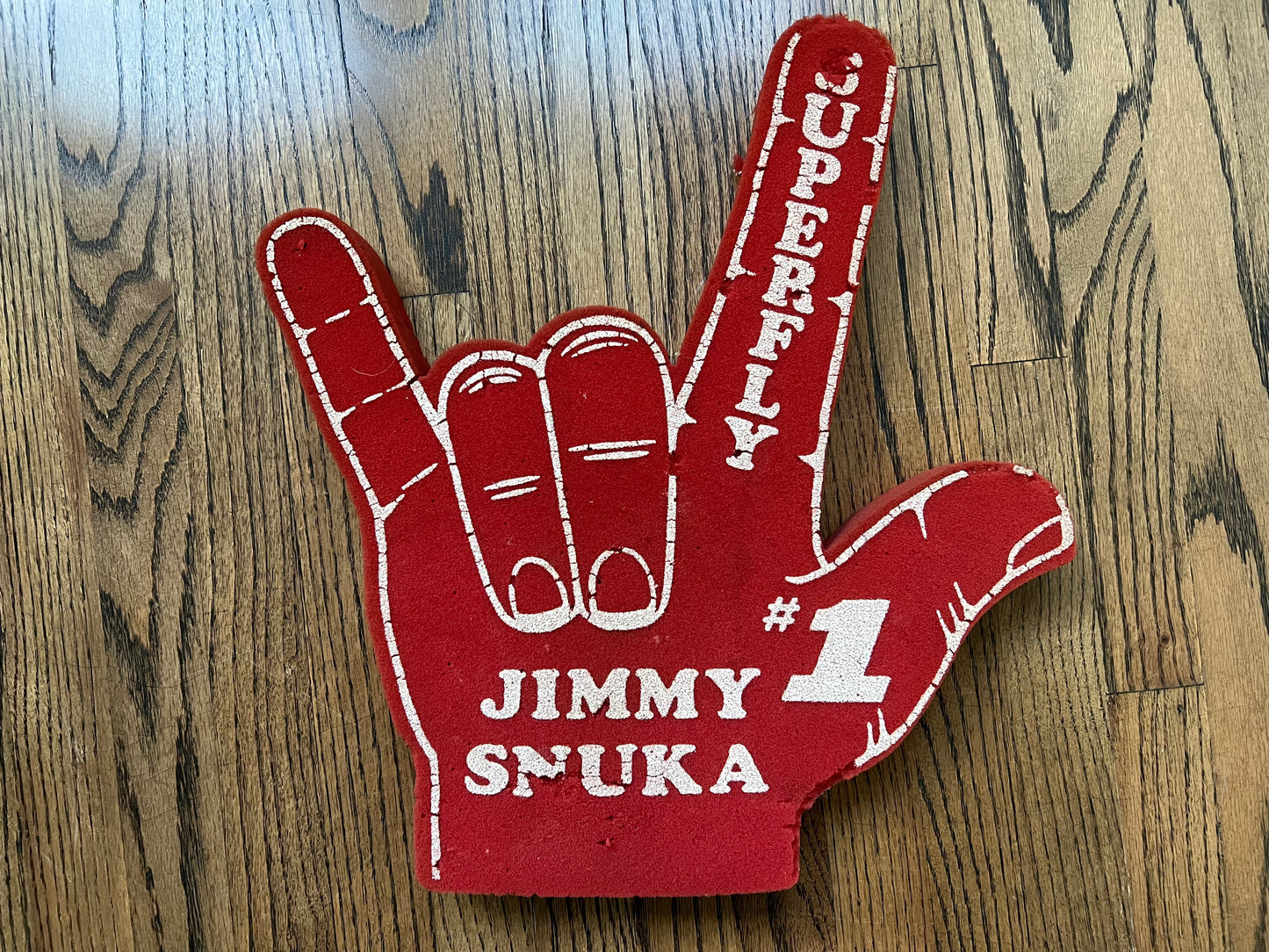 1984 WWF Jimmy “SUPERFLY” Snuka foam hand
