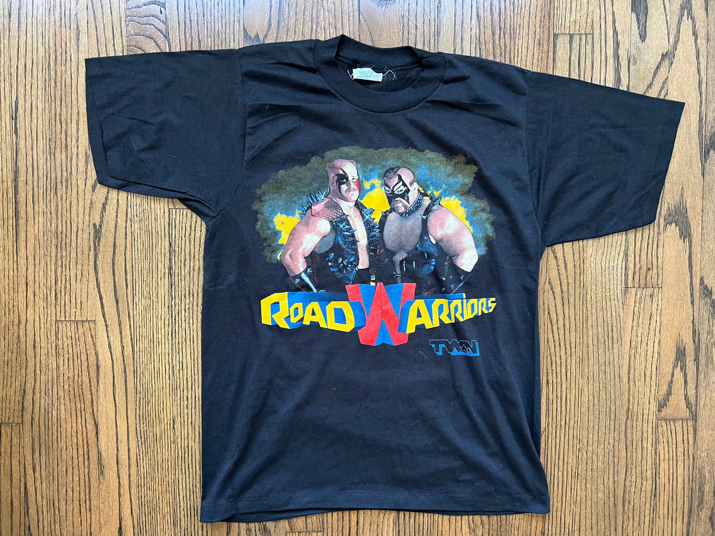 1987 NWA JCP Road Warriors shirt featuring Hawk and Animal
