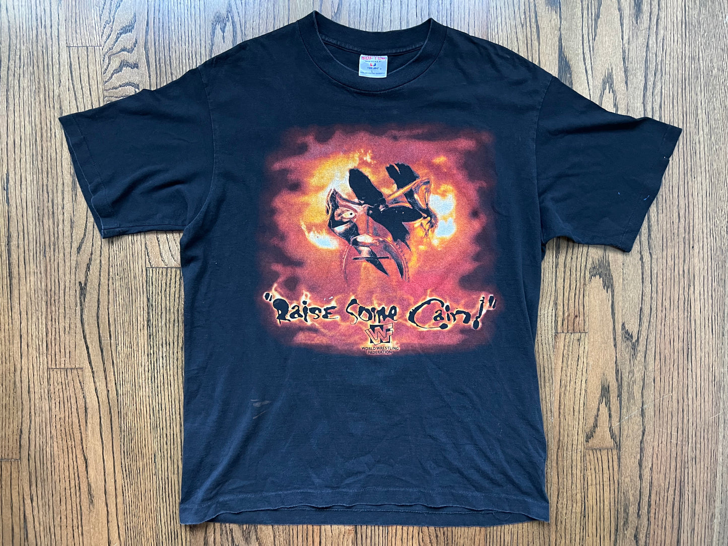 1997 WWF Kane (Cain) “Raise some Cain!” / “Welcome to Hell” shirt